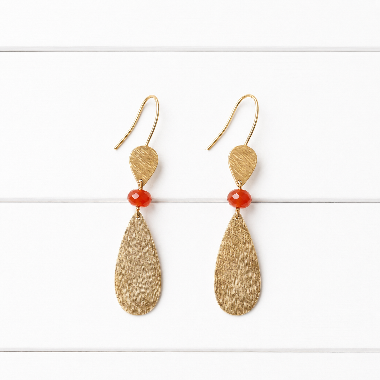 Pendientes doble gota teja
