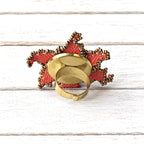 Anillo flor Miyuki teja