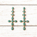 Pendientes cruz amazonita
