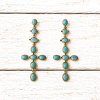 Pendientes cruz amazonita
