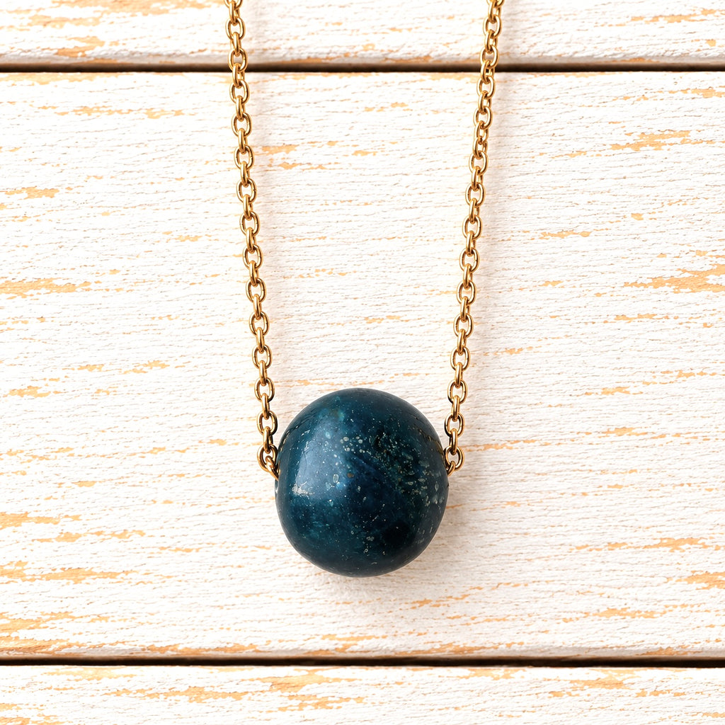 Gargantilla cadena bola azul