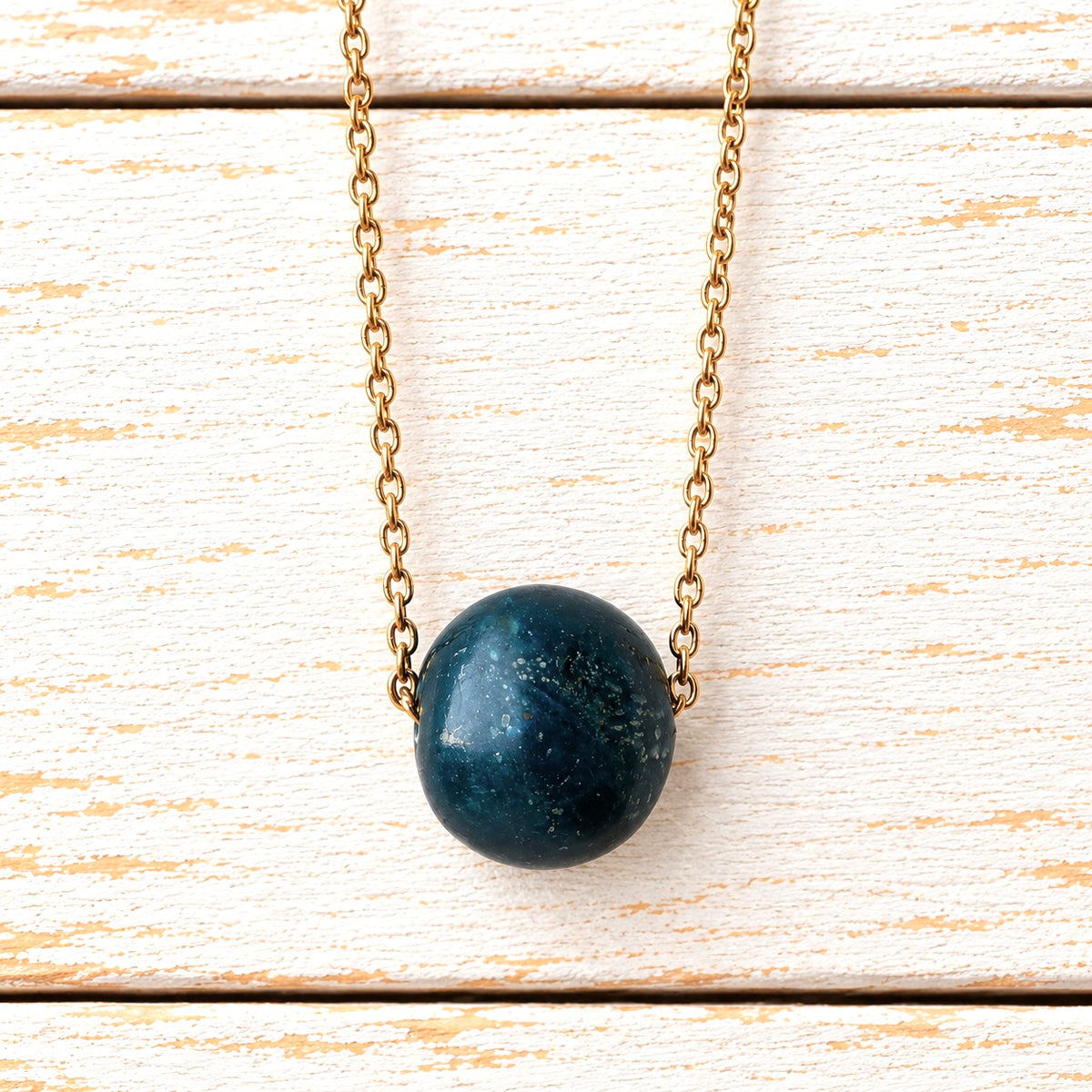 Gargantilla cadena bola azul