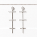 Pendientes escalera plateado mate
