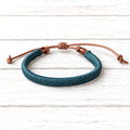 Pulsera cuero plano plomo