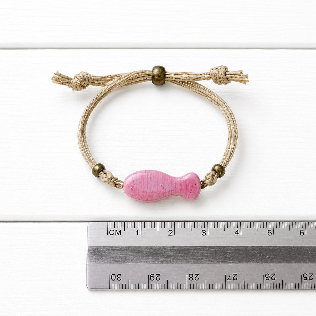 Pulsera cáñamo pez rosa