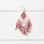 Pendientes miyuki rombo rosa claro