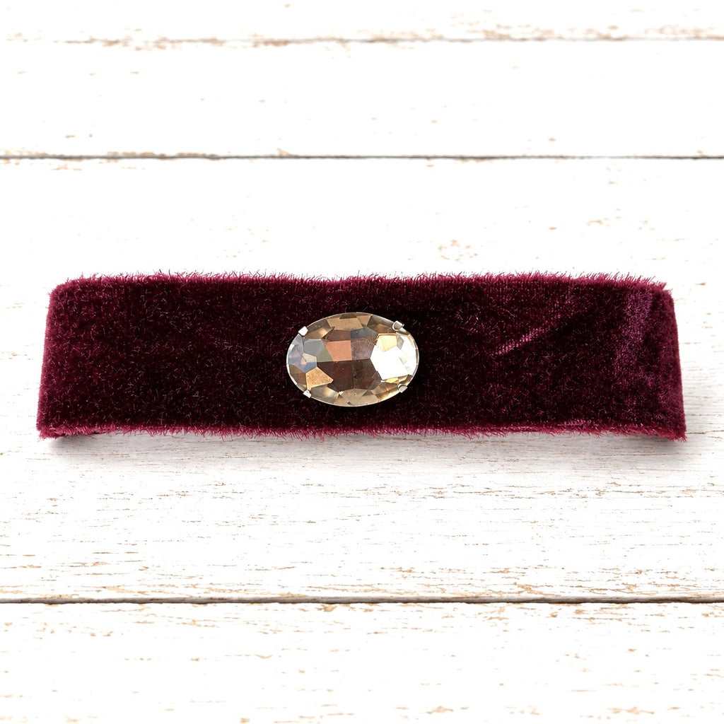 Gargantilla choker terciopelo granate titanic