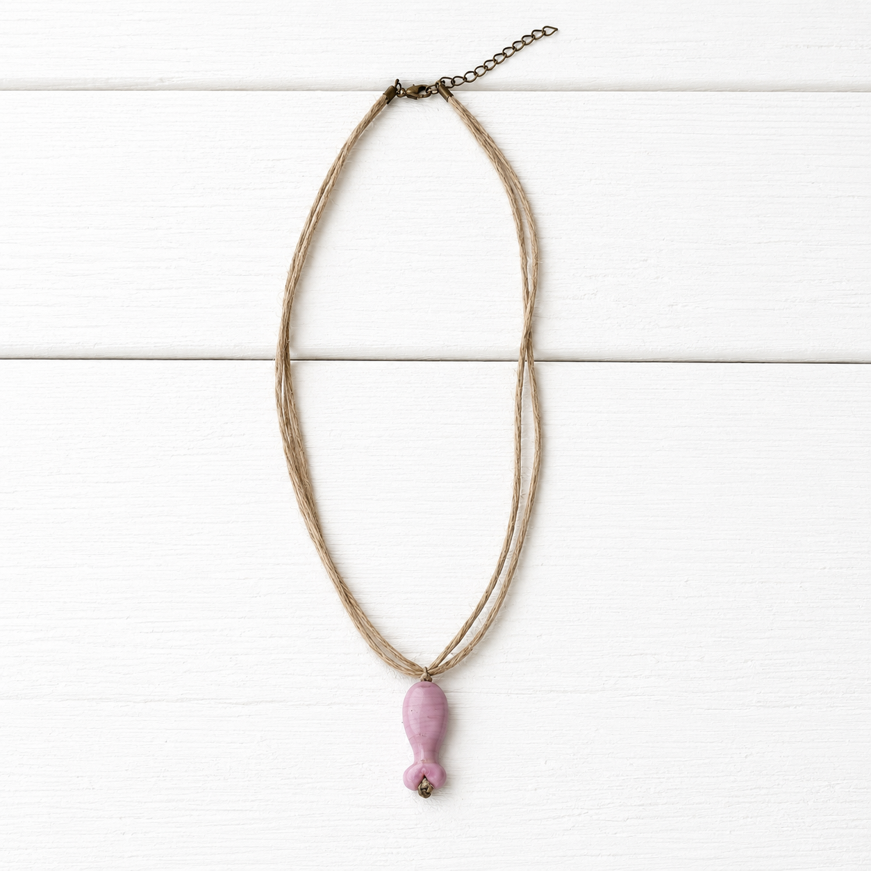 Gargantilla cáñamo pez rosa