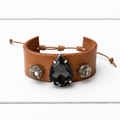 Pulsera cuero ancha combinada