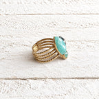 Anillo triple forma amazonita