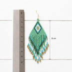 Pendientes miyuki rombo verde manzana