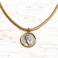 Gargantilla moneda acero reversible