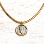 Gargantilla moneda acero reversible