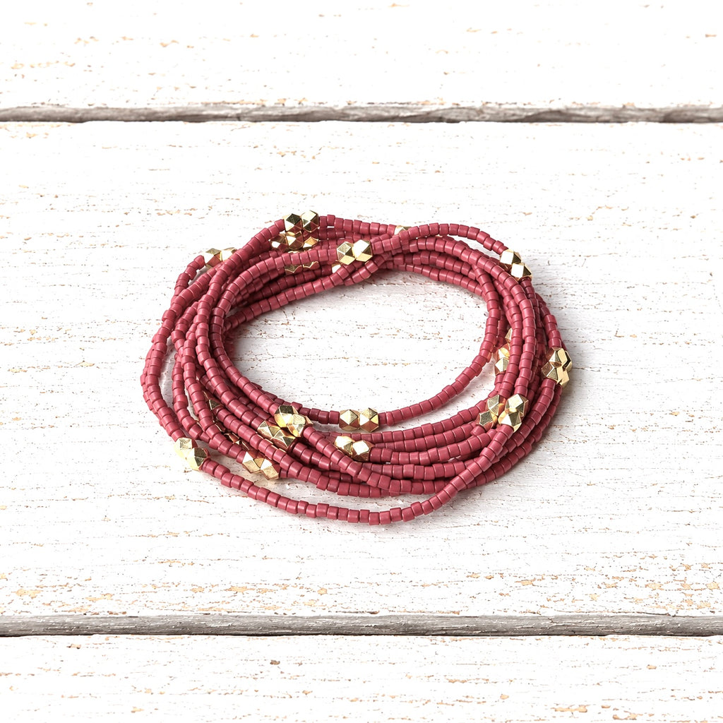 Collar largo terracota contraste dorado