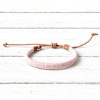 Pulsera cuero plano rosa