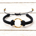 Pulsera aro acero dorado negro