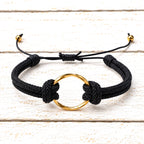 Pulsera aro acero dorado negro