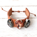Pulsera cuero ancha tres gotas