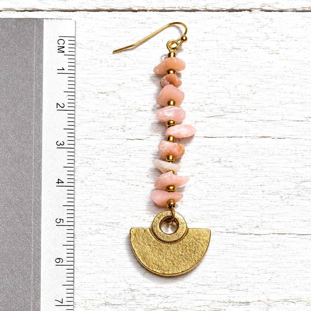 Pendientes tribal chip rosa