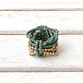 Anillo abalorios elástico verde