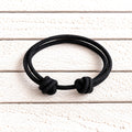 Pulsera nudos cuero envejecido negro