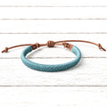 Pulsera cuero plano azul