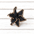 Anillo flor Miyuki negro