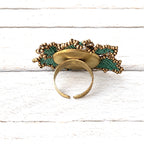 Anillo flor Miyuki verde