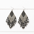 Pendientes miyuki rombo plateados