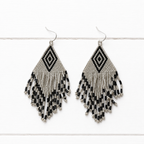 Pendientes miyuki rombo plateados