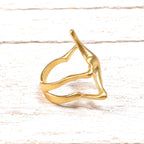 Anillo dorado mate zamak estrella