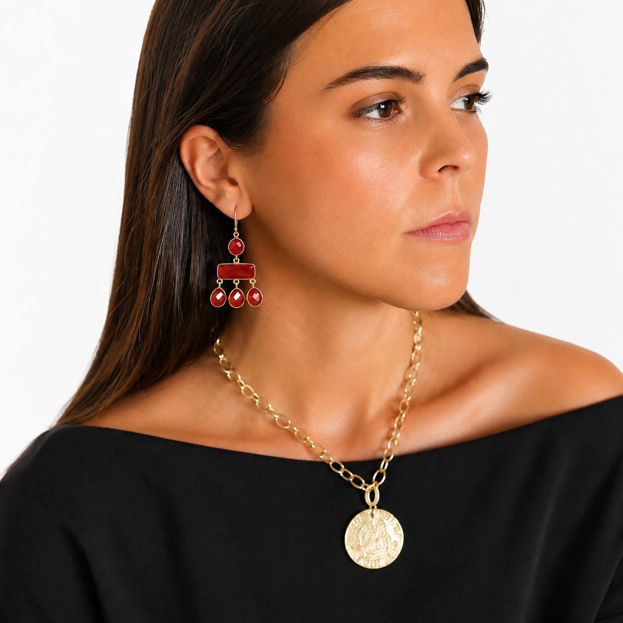 Pendientes gotas teja
