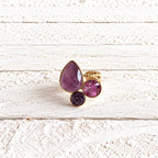 Anillo triple forma amatista