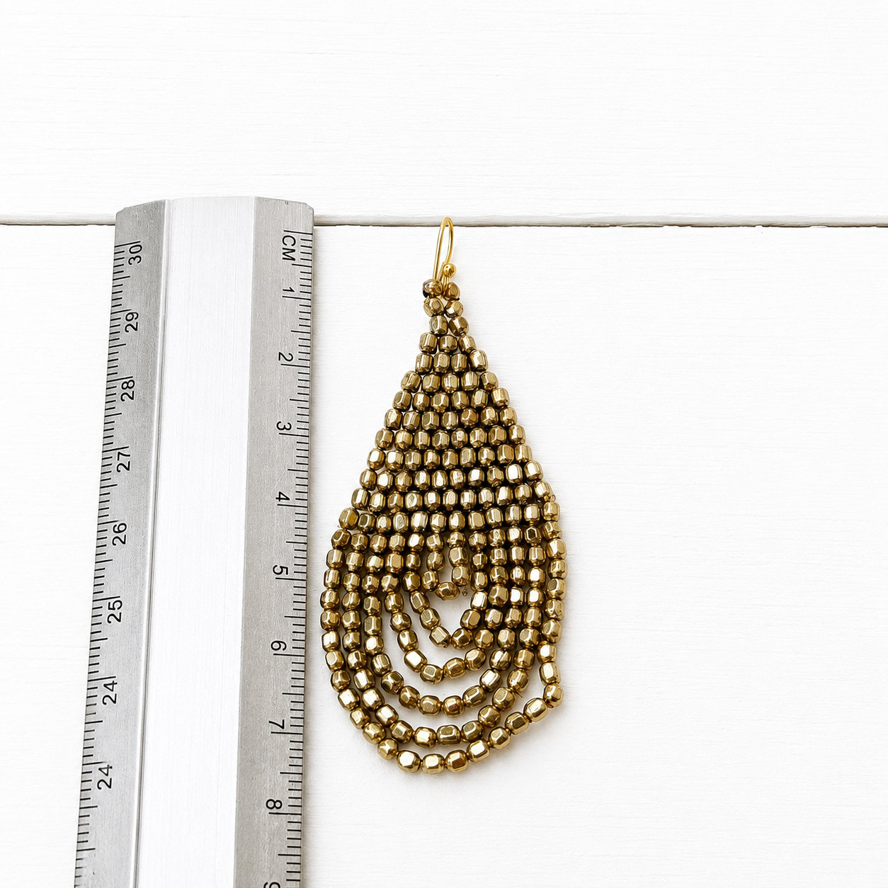 Pendientes cortina gota dorados