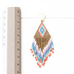 Pendientes miyuki rombo dorados