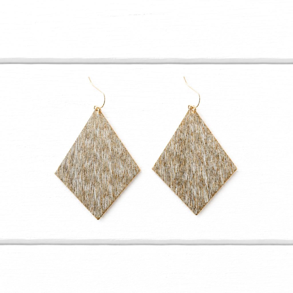 Pendientes rombo dorado