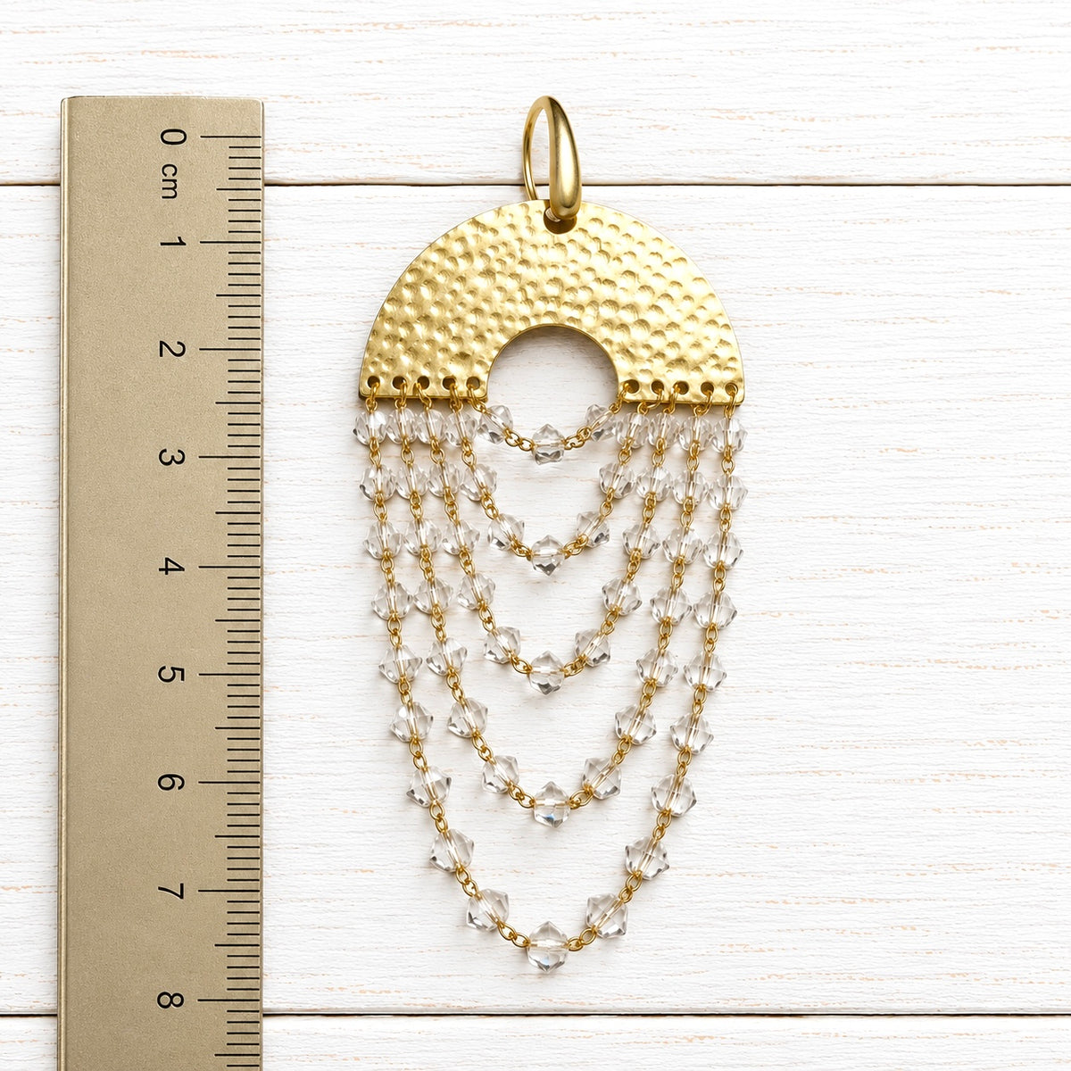Pendientes cortina dorados cristal