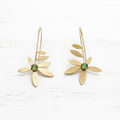 Pendientes flor piedra verde