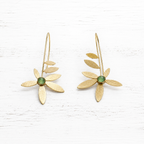 Pendientes flor piedra verde