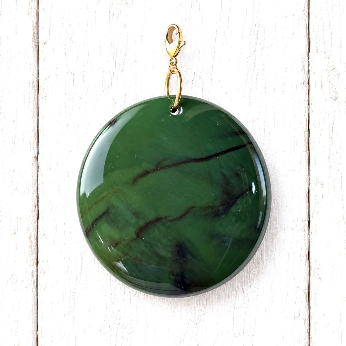 Charm redondo resina XL verde