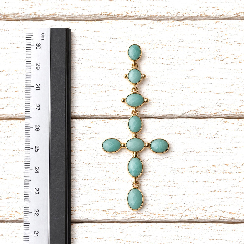 Pendientes cruz amazonita