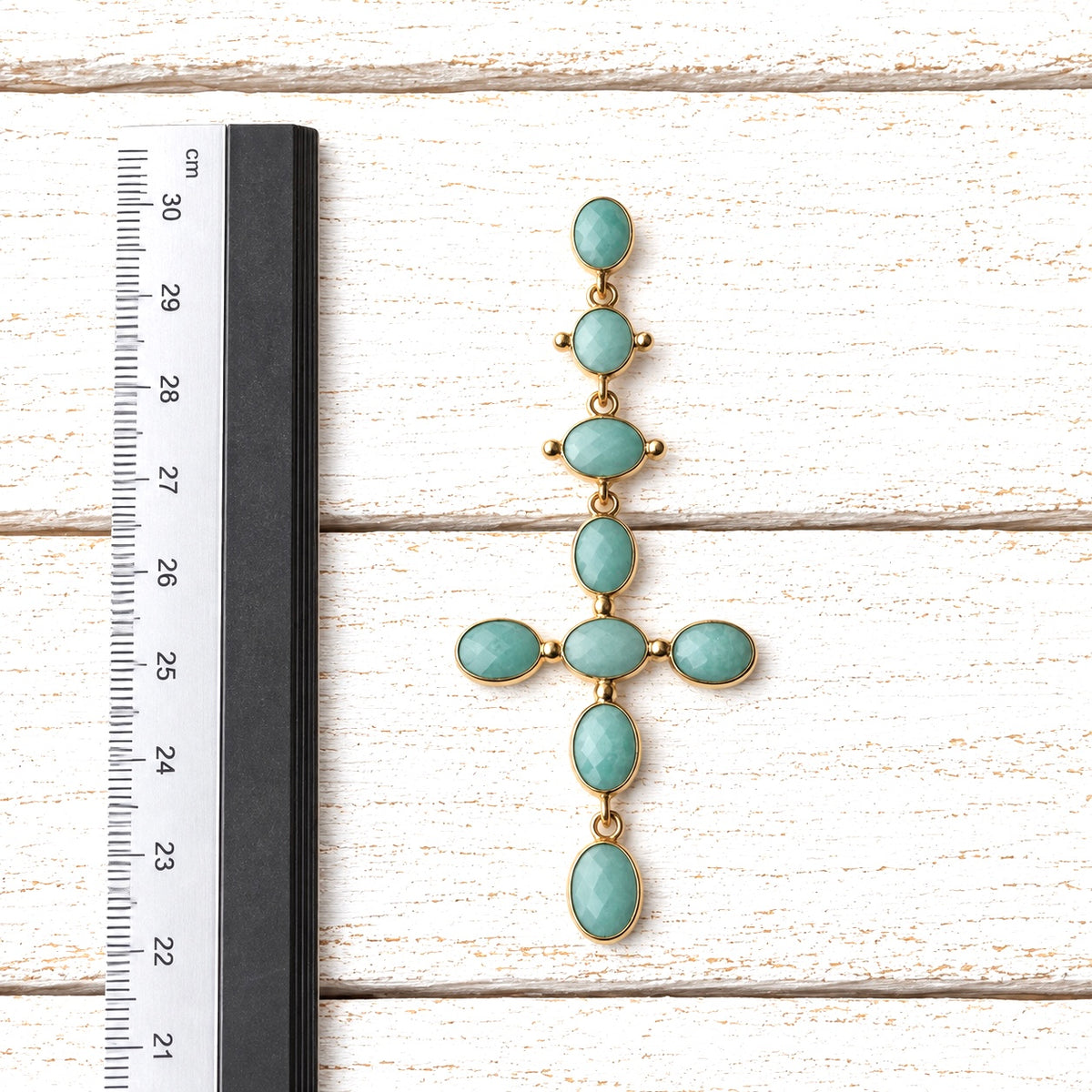 Pendientes cruz amazonita