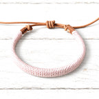 Pulsera cuero plano rosa
