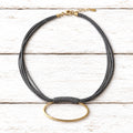 Gargantilla oval gris