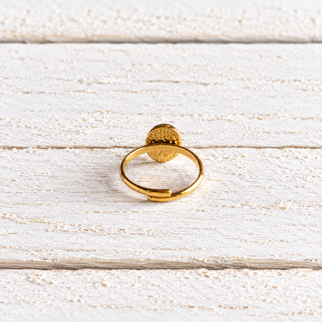 Anillo oval amazonita