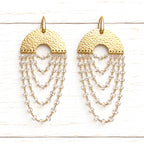 Pendientes cortina dorados cristal