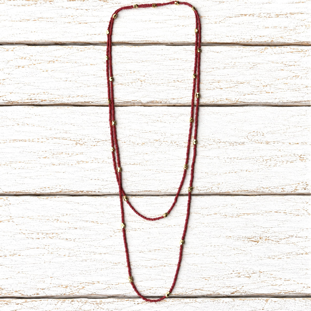 Collar largo terracota contraste dorado