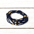 Collar largo marino contraste dorado