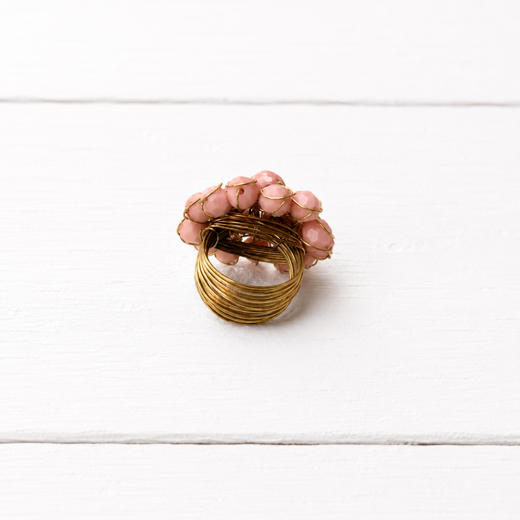 Anillo alambre rosa