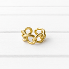 Anillo eslabones oro mate
